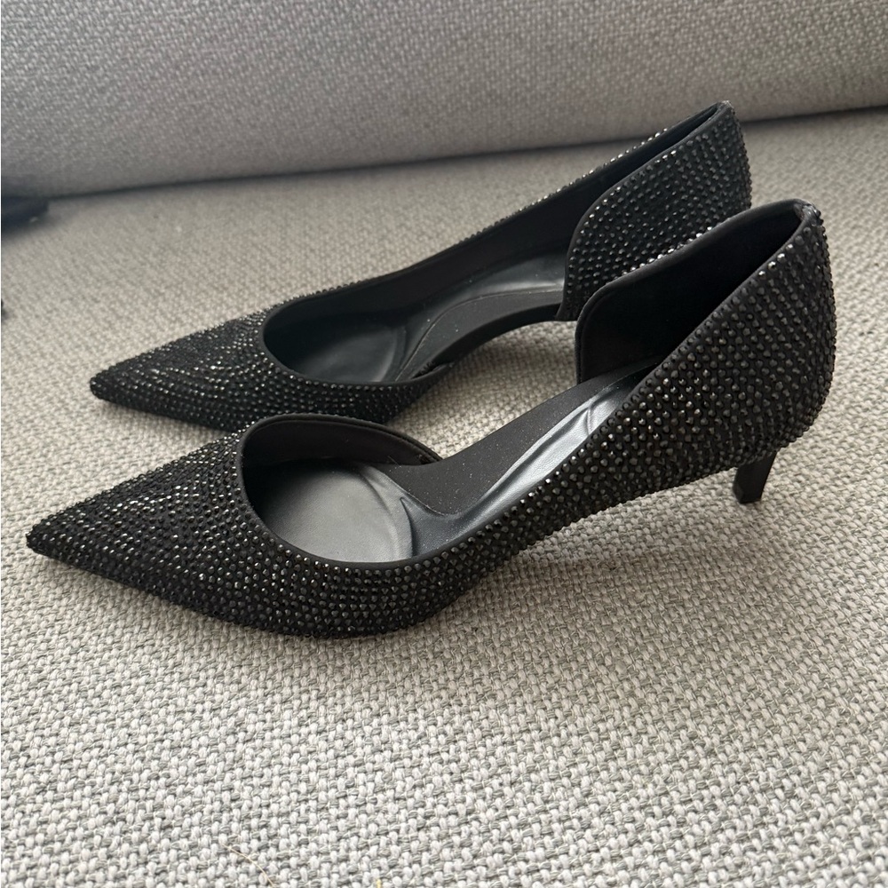 Zara Black Rhinestone Heels - Picture 4 of 5